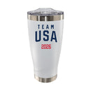 20oz White Stainless Steel Tumbler, Direct Print, Team USA 2026 Wordmark Design, Team USA