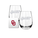 2 Pack Stemless Wine Glasses and Coaster set | University Of Oklahoma