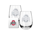 2 Pack Stemless Wine Glasses and Coaster set | Ohio State University