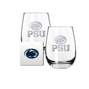 2 Pack Stemless Wine Glasses and Coaster set | Penn State University