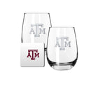 2 Pack Stemless Wine Glasses and Coaster set | Texas A&M University