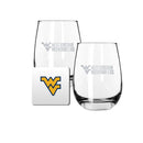 2 Pack Stemless Wine Glasses and Coaster set | West Virginia University