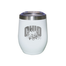 12oz White Etched Stainless Steel Stemless Tumbler | Ohio Bobcats