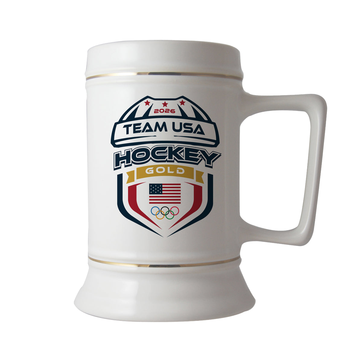 28oz Ceramic Stein, Heritage Classic Hockey 2026 Design, Team USA