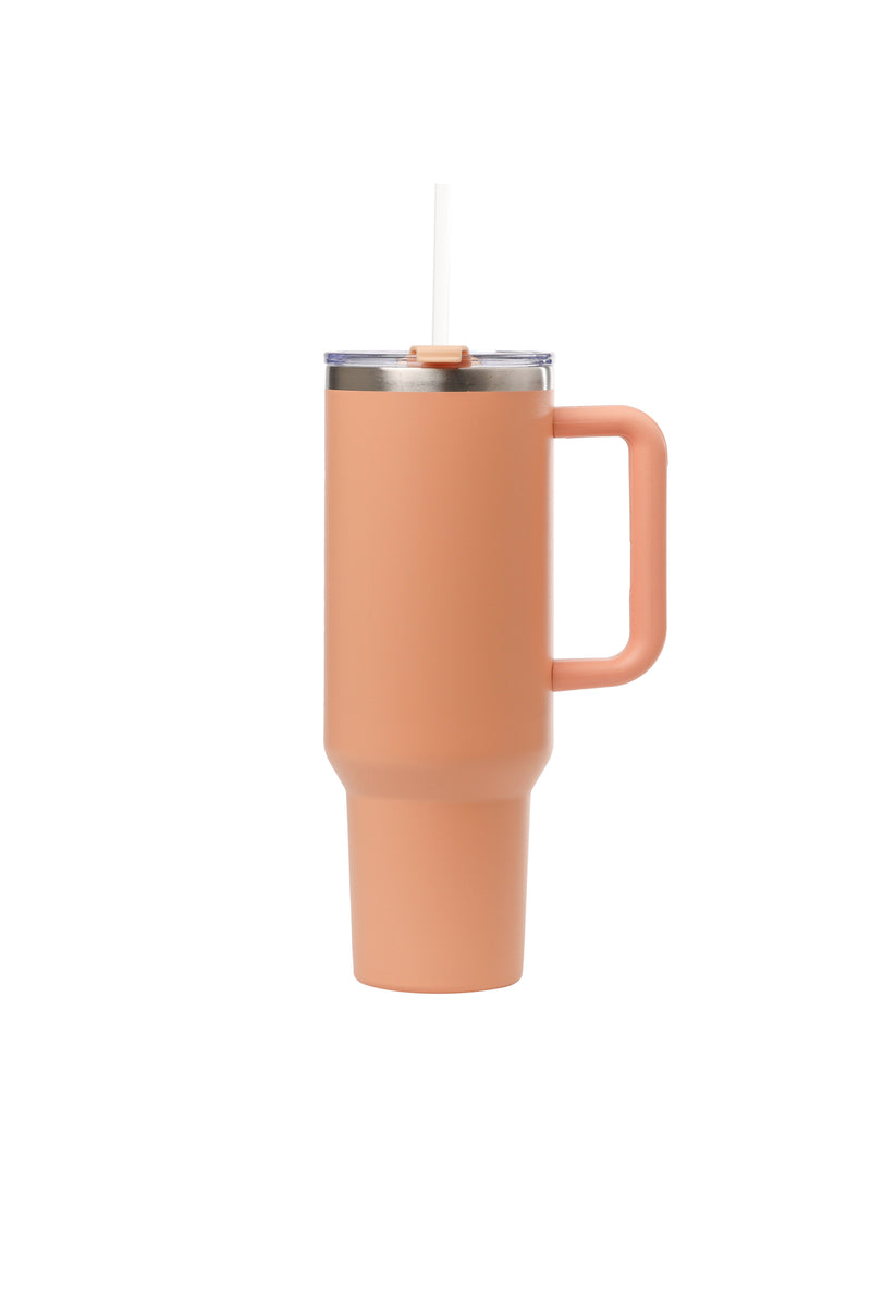 50oz. Tumbler with Handle and Straw Lid | Peach Fuzz
