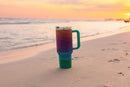 40oz. Bling Tumbler with Handle and Straw Lid | Seaside Sunset