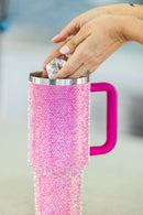 40oz. Bling Tumbler with Handle and Straw Lid | Turquoise