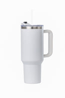 50oz. Tumbler with Handle and Straw Lid | White