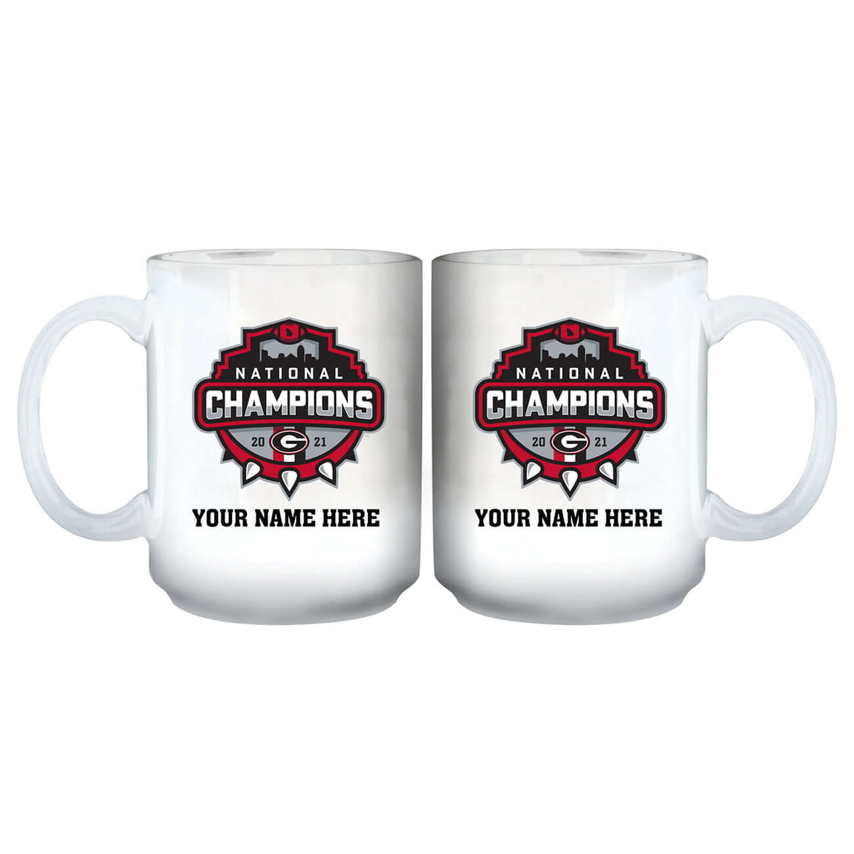 11oz Personalized White Sublimated Mug | 2021 National Champion Georgia Bulldogs