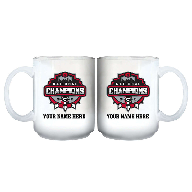 11oz Personalized White Sublimated Mug | 2021 National Champion Georgia Bulldogs