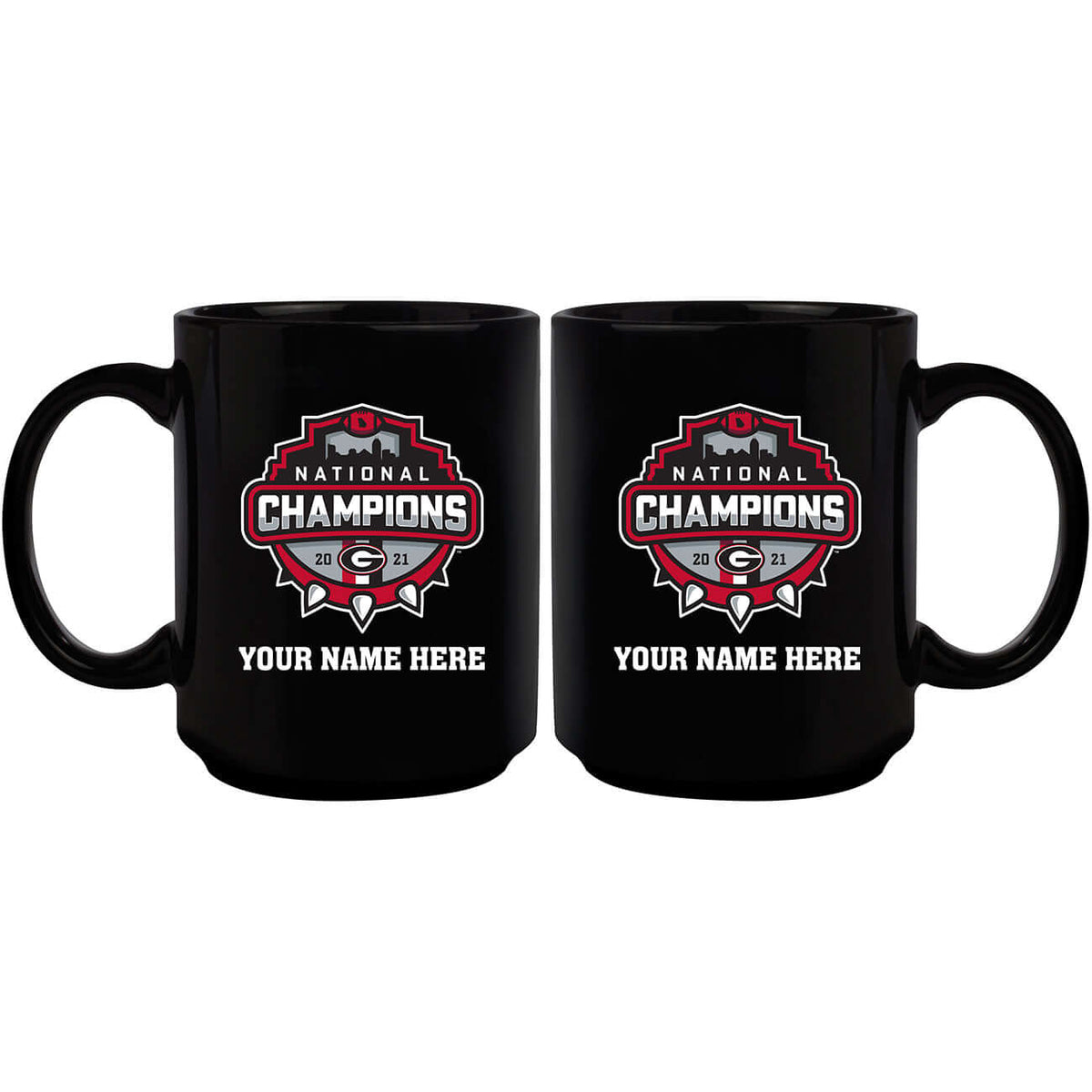11oz Personalized Black Sublimated Mug | 2021 National Champion Georgia Bulldogs