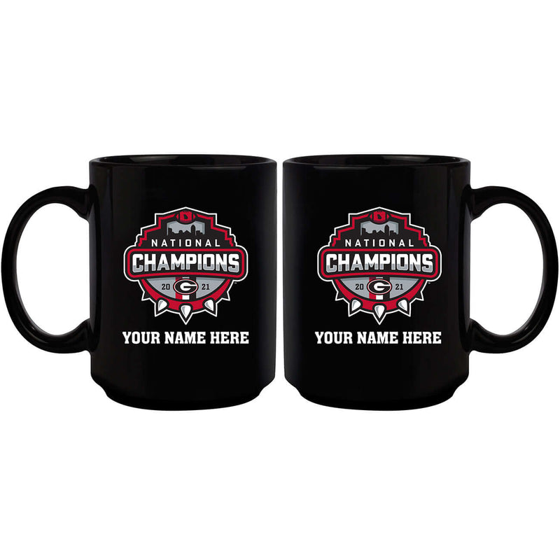 11oz Personalized Black Sublimated Mug | 2021 National Champion Georgia Bulldogs