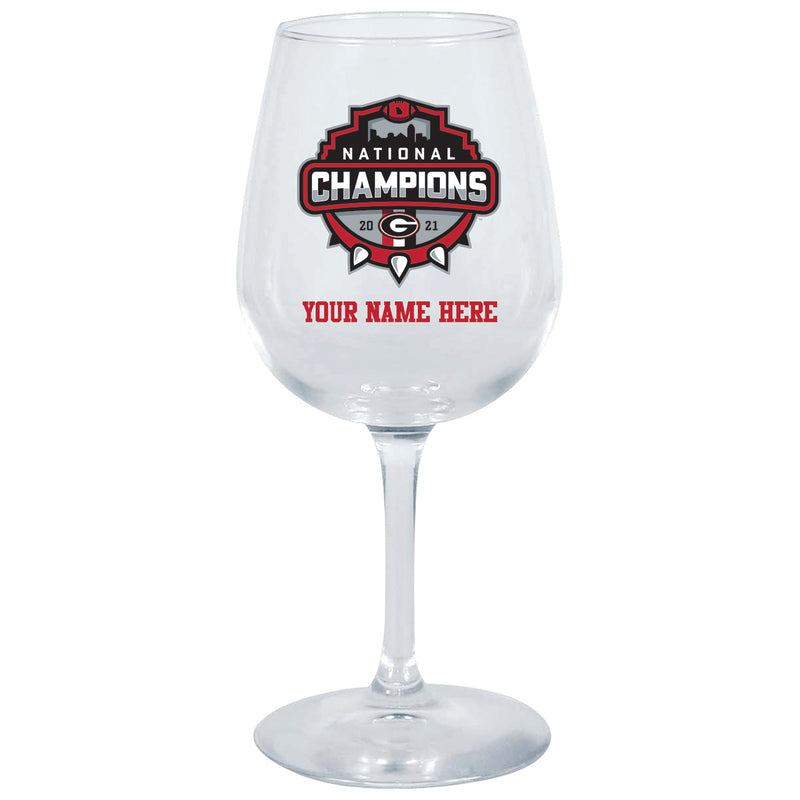 15oz Personalized Stemmed Wine Glass | 2021 National Champion Georgia Bulldogs