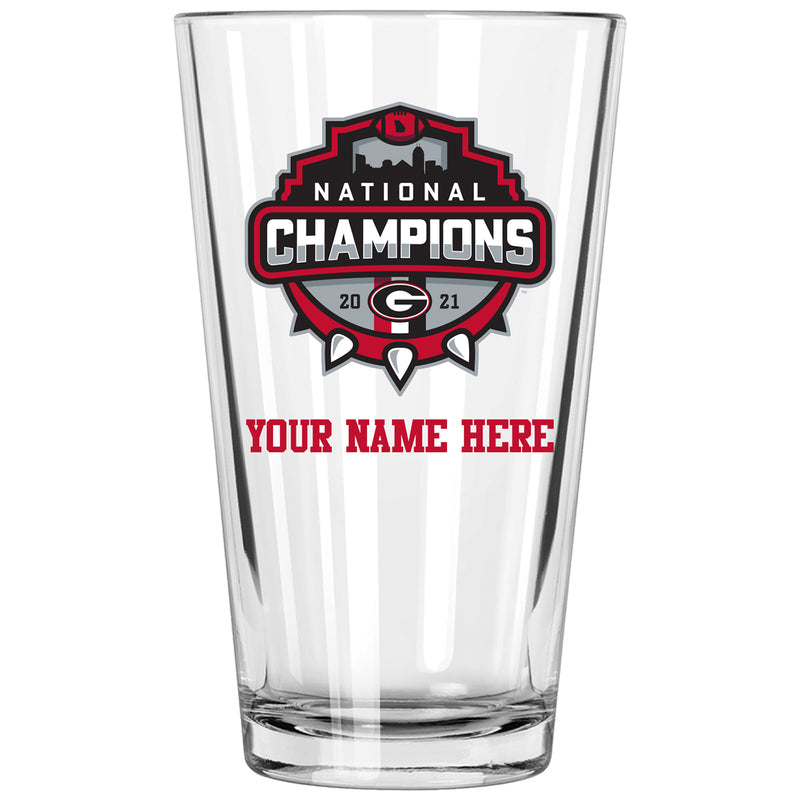 17oz Personalized Mixing Glass | 2021 National Champion Georgia Bulldogs
