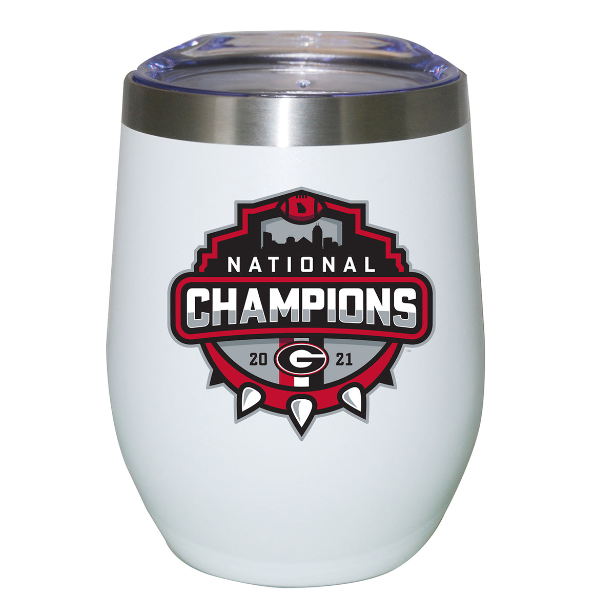 12oz White Stainless Steel Stemless Tumbler | 2021 National Champion