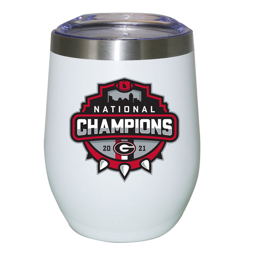 12oz White Stainless Steel Stemless Tumbler | 2021 National Champion