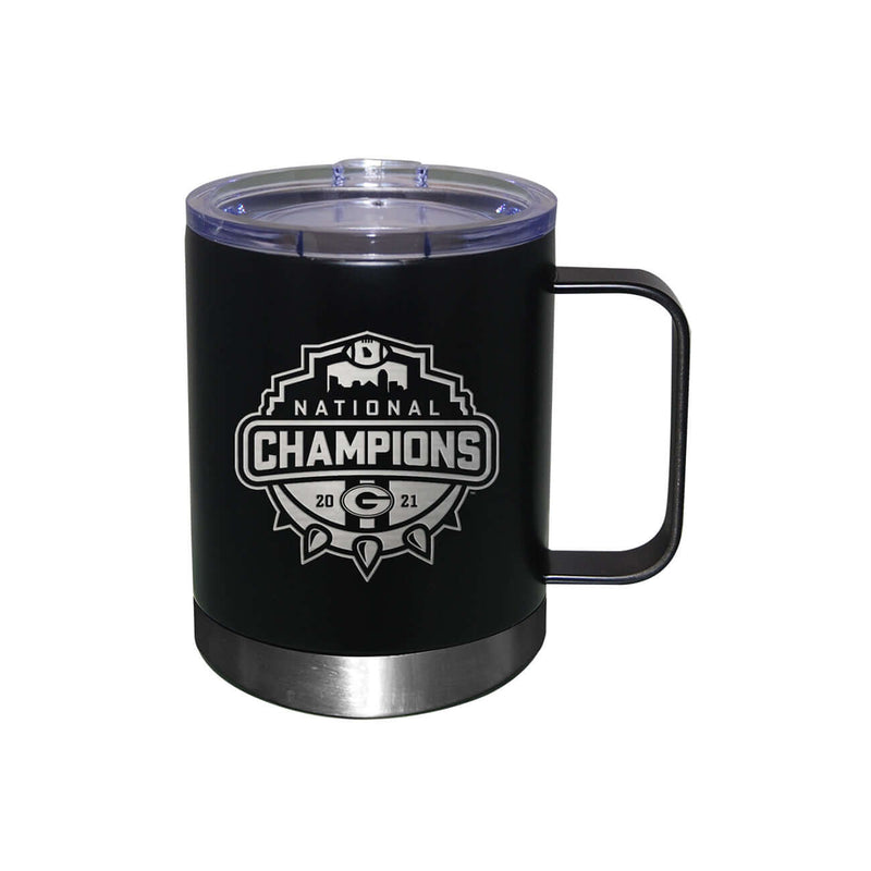 12oz Black Etched Stainless Steel Lowball with Handle | 2021 National Champion