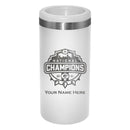 Personalized Etched White Stainless Steel Slim Can Holder | 2021 National Champion Georgia Bulldogs