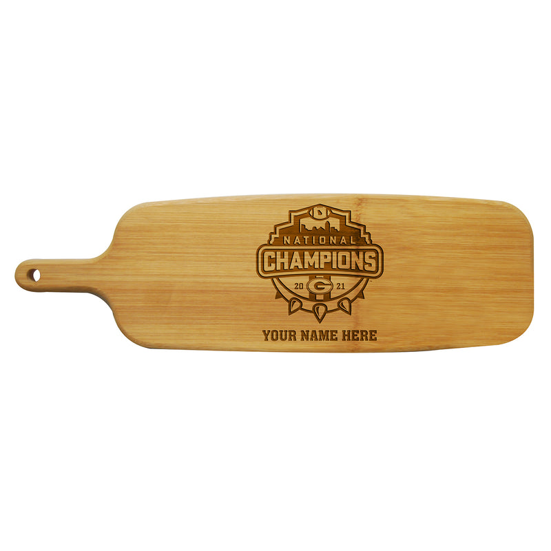 Personalized Bamboo Paddle Cutting & Serving Board | 2021 National Champion Georgia Bulldogs
