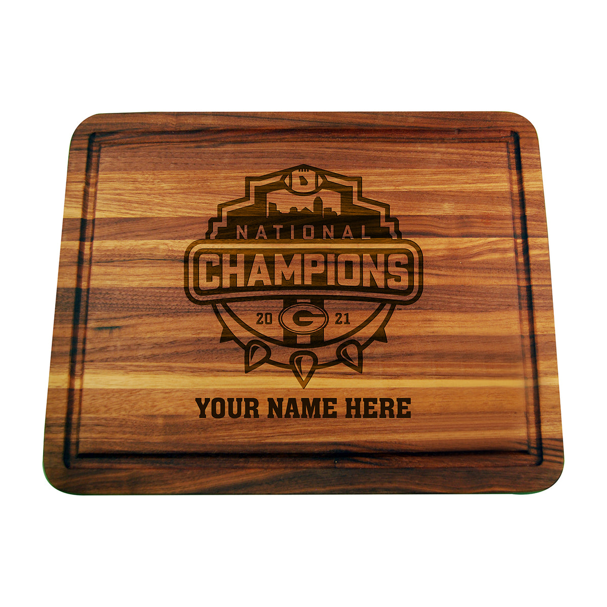 Personalized Acacia Cutting & Serving Board | 2021 National Champion Georgia Bulldogs