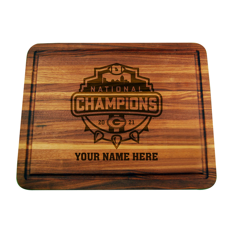 Personalized Acacia Cutting & Serving Board | 2021 National Champion Georgia Bulldogs