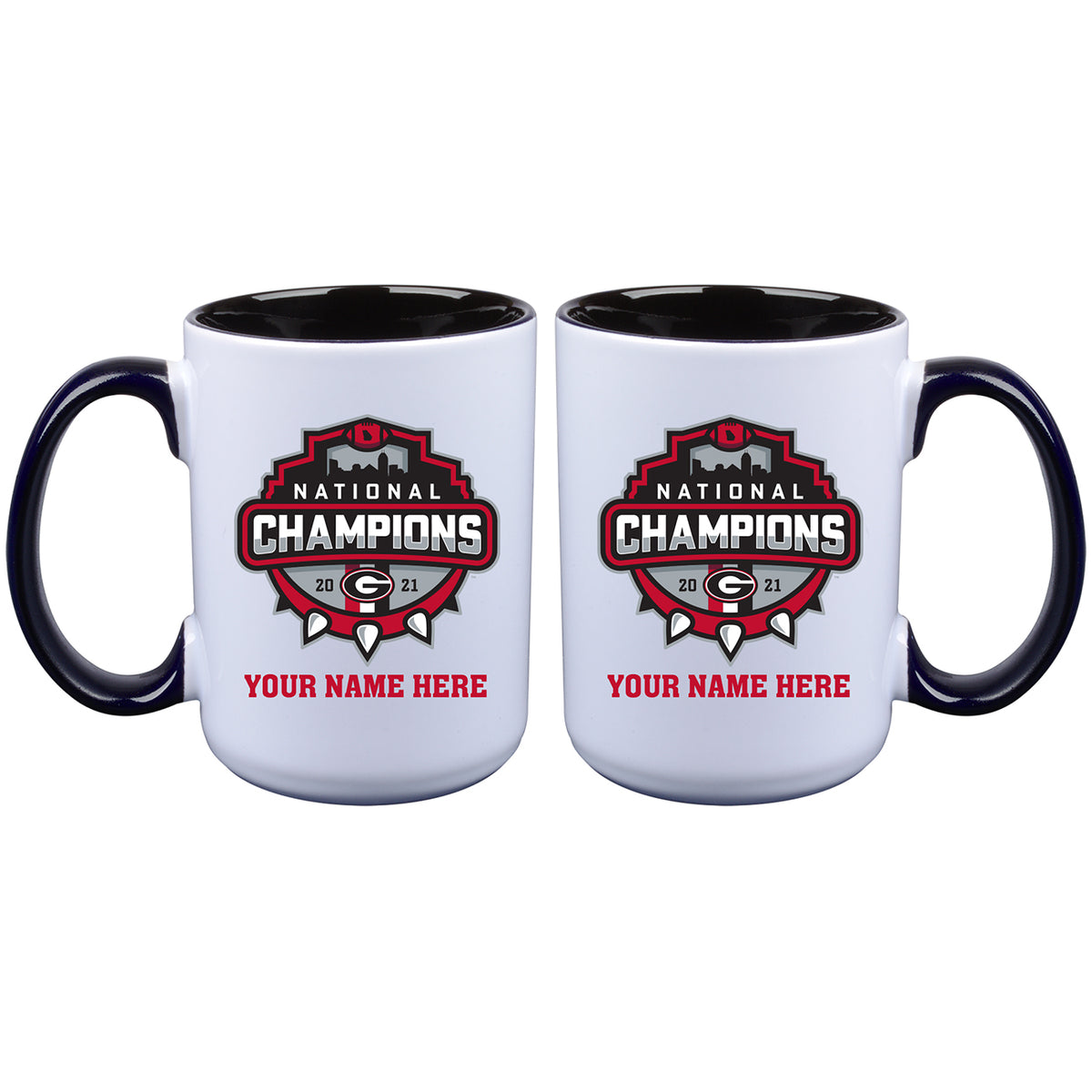 15oz Personalized Sublimated Inner Color Mug | 2021 National Champion Georgia Bulldogs