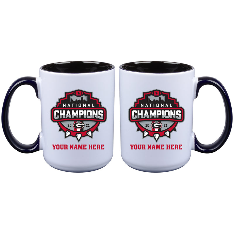 15oz Personalized Sublimated Inner Color Mug | 2021 National Champion Georgia Bulldogs