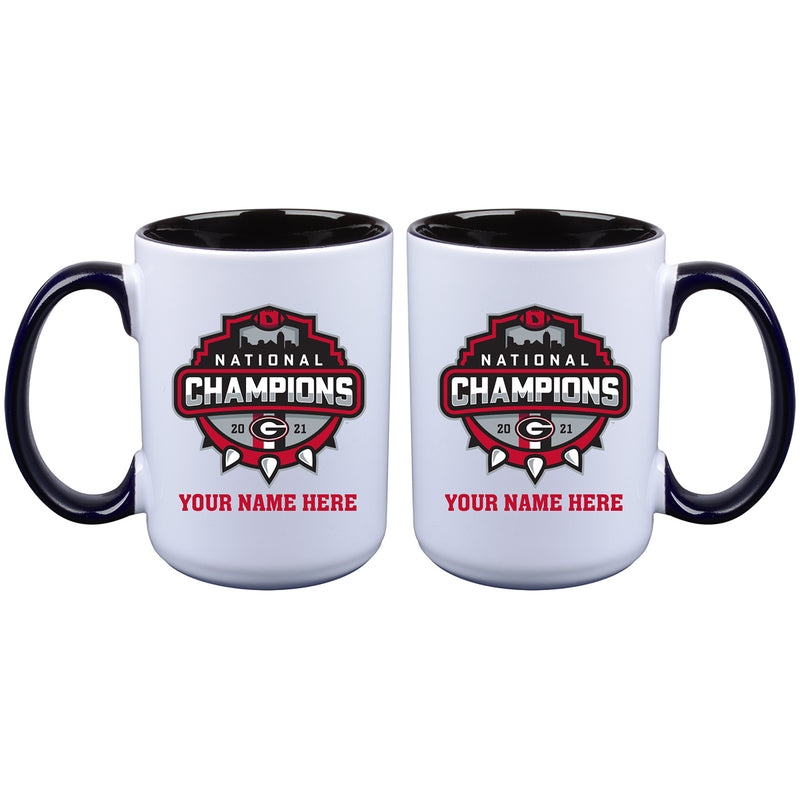 15oz Personalized Sublimated Inner Color Mug | 2021 National Champion Georgia Bulldogs