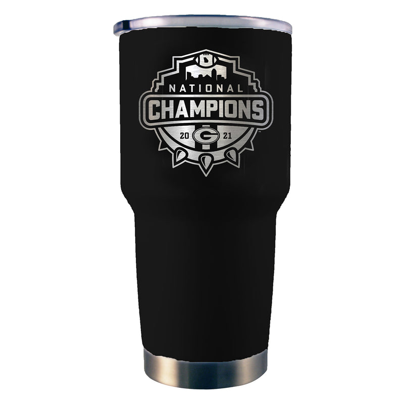 30oz Etched Black Stainless Steel Tumbler | 2021 National Champion