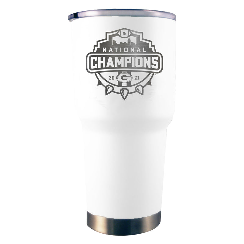30oz Etched White Stainless Steel Tumbler | 2021 National Champion