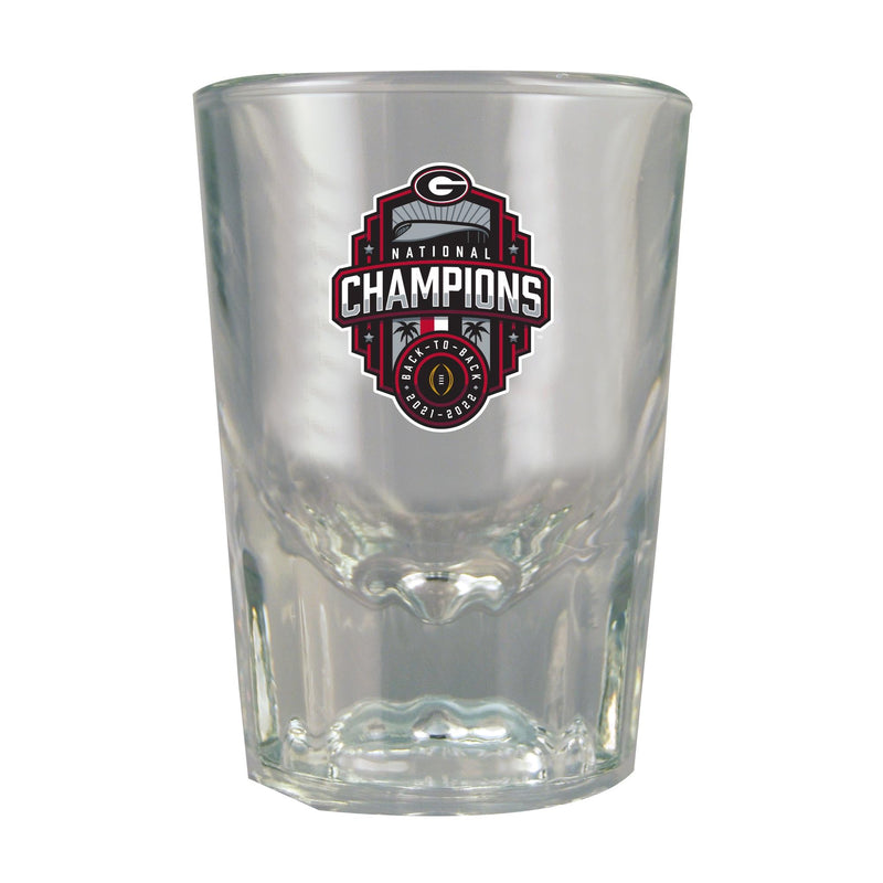 2oz Direct Print Fluted Shot Glass | 2022 National Champion Georgia Bulldogs