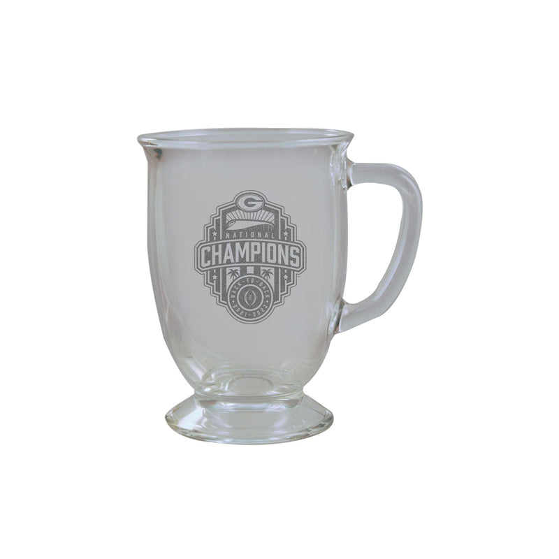16oz Etched Cafe Glass | 2022 National Champion Georgia Bulldogs
