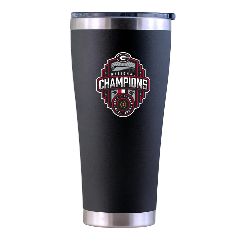 30oz Black Direct Print Stainless Steel Tumbler | 2022 National Champion Georgia Bulldogs