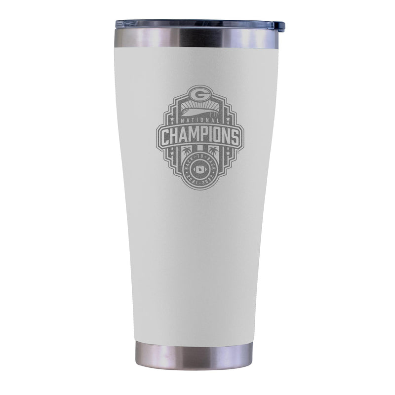 30oz White Etched Stainless Steel Tumbler | 2022 National Champion Georgia Bulldogs