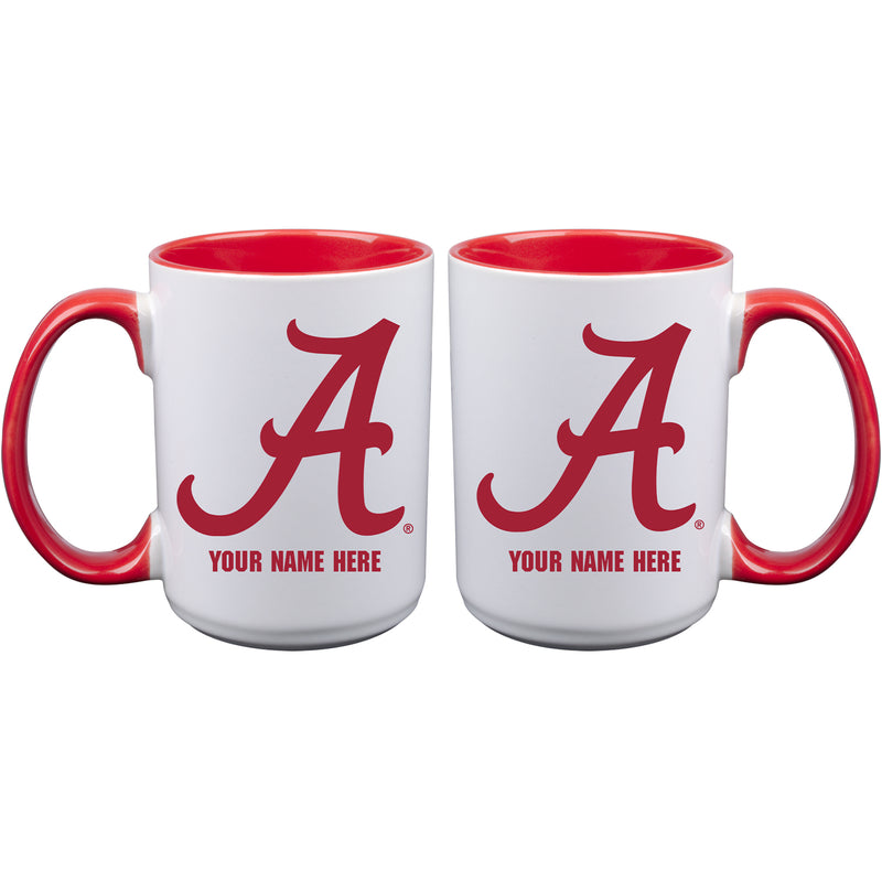 15oz Inner Color Personalized Ceramic Mug | Alabama Crimson Tide 2790PER, AL, Alabama Crimson Tide, COL, CurrentProduct, Drinkware_category_All, Personalized_Personalized  $27.99