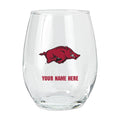 15oz Personalized Stemless Glass | Arkansas Razorbacks