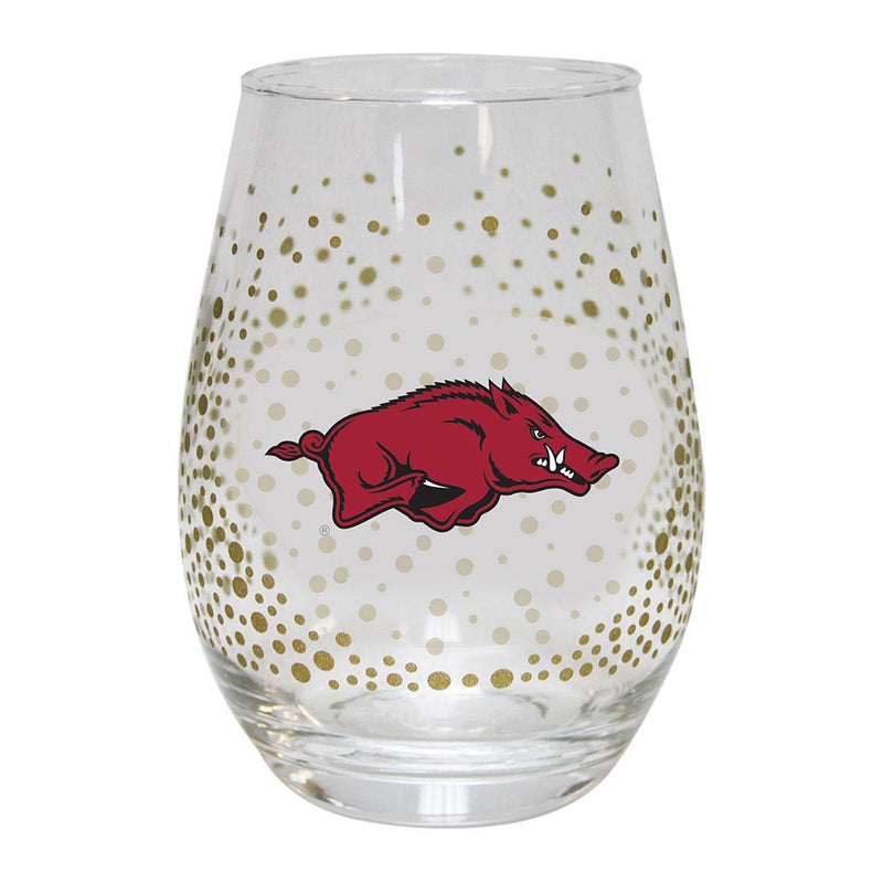 15 oz Glitr Stmless Wn Gls U  OF ARK ARK, Arkansas Razorbacks, COL, OldProduct 888966958371 $14