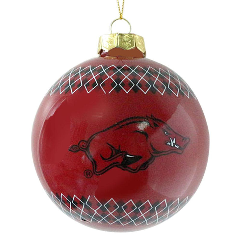 Argyle Gball Ornament Arkansas
ARK, Arkansas Razorbacks, COL, OldProduct
The Memory Company