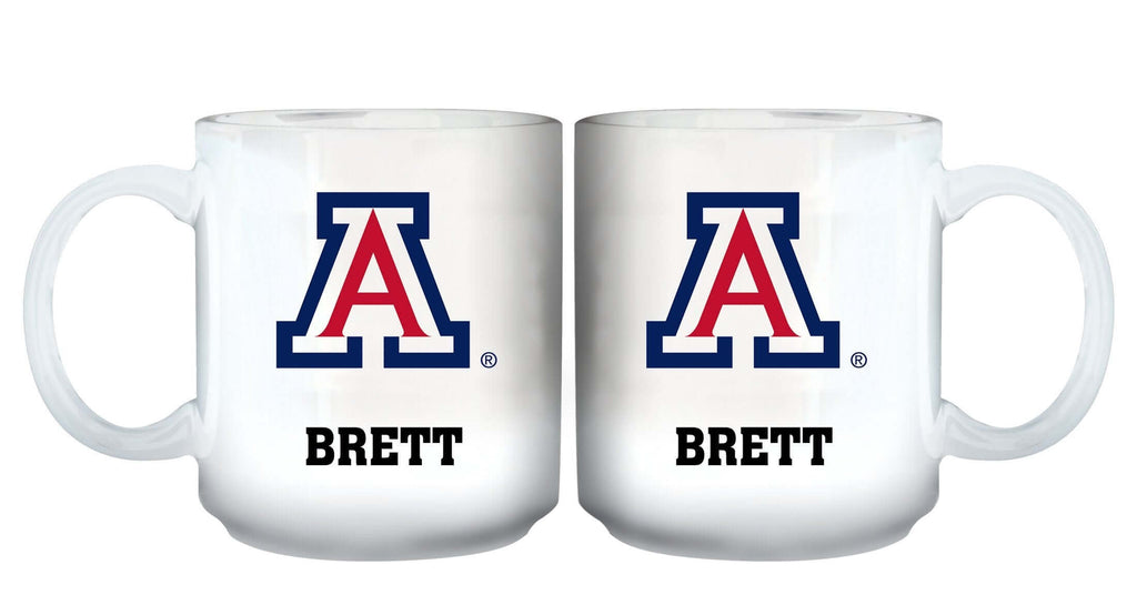 11oz White Personalized Ceramic Mug | The Univeristy of Arizona Arizona Wildcats, ARZ, COL, CurrentProduct, Custom Drinkware, Drinkware_category_All, Gift Ideas, Personalization, Personalized_Personalized 194207464830 $20.11