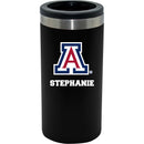 12oz Personalized Black Stainless Steel Slim Can Holder | Arizona Wildcats