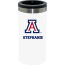 12oz Personalized White Stainless Steel Slim Can Holder | Arizona Wildcats