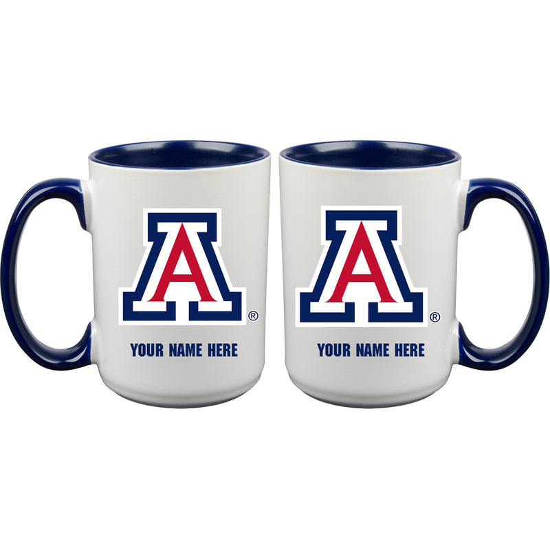 15oz Inner Color Personalized Ceramic Mug | Arizona Wildcats 2790PER, Arizona Wildcats, ARZ, COL, CurrentProduct, Drinkware_category_All, Personalized_Personalized  $27.99
