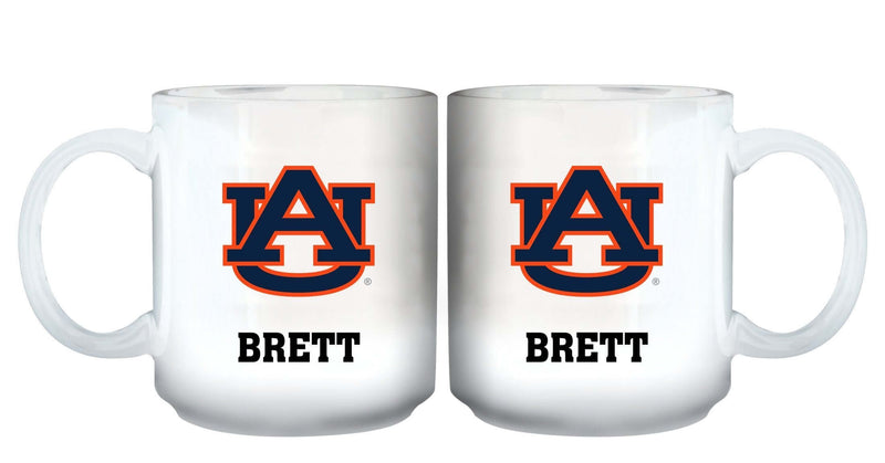 11oz White Personalized Ceramic Mug - Auburn AU, Auburn Tigers, COL, CurrentProduct, Custom Drinkware, Drinkware_category_All, Gift Ideas, Personalization, Personalized_Personalized 194207464847 $20.11