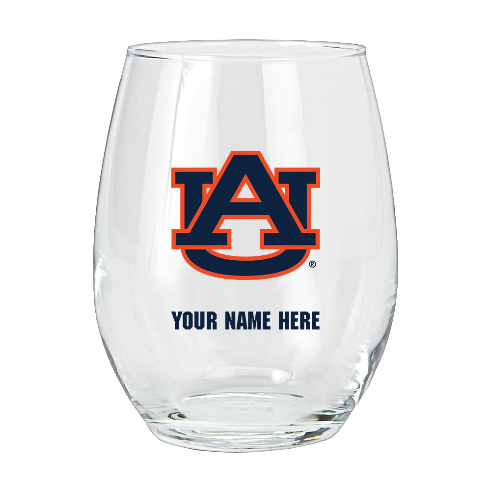 15oz Personalized Stemless Glass | Auburn Tigers