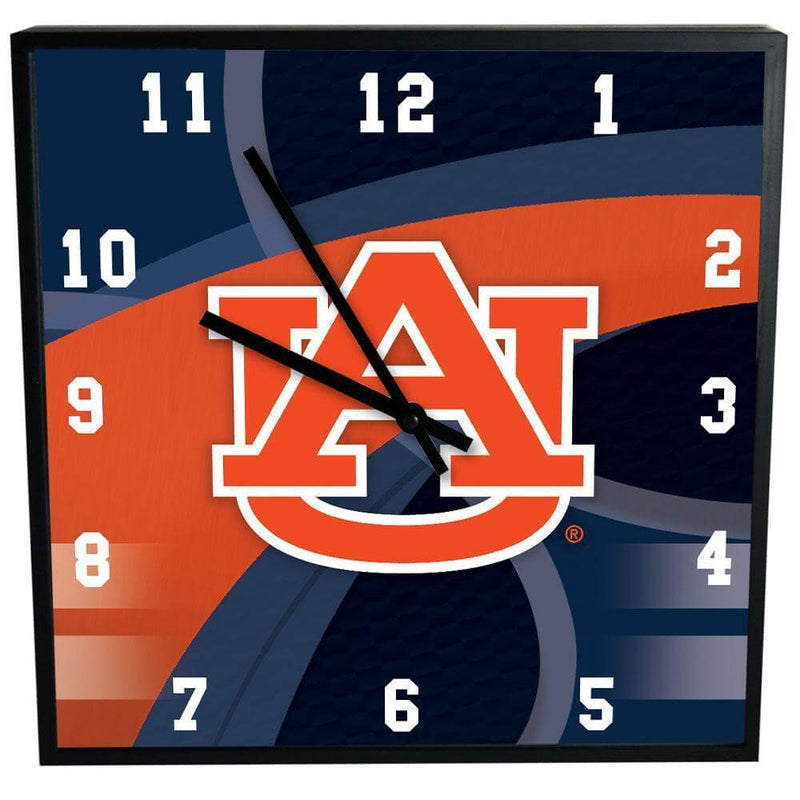 12 Inch Square Carbon Fiber Clock | Auburn University AU, Auburn Tigers, COL, OldProduct 687746320144 $25