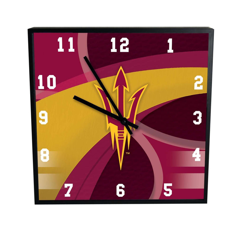 12 Inch Square Carbon Fiber Clock | Arizona State University Arizona State Sun Devils, AZS, COL, OldProduct 687746378480 $25