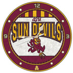 12 Inch Art Glass Clock | Arizona State University Arizona State Sun Devils, AZS, COL, CurrentProduct, Home & Office_category_All 687746445373 $38.49