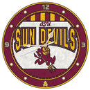 12 Inch Art Glass Clock | Arizona State University Arizona State Sun Devils, AZS, COL, CurrentProduct, Home & Office_category_All 687746445373 $38.49