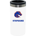 12oz Personalized White Stainless Steel Slim Can Holder | Boise State University