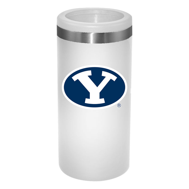 12oz White Slim Can Holder | Brigham Young Cougars
